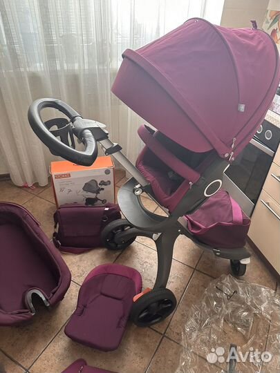 Коляска stokke xplory v5 с черными колесами