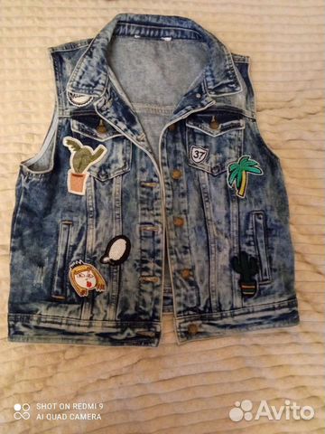 Жилетка для девушки размер 42-44, джинсовая