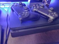 Игровая приставка ps4 slim с играми и 2 джостиками