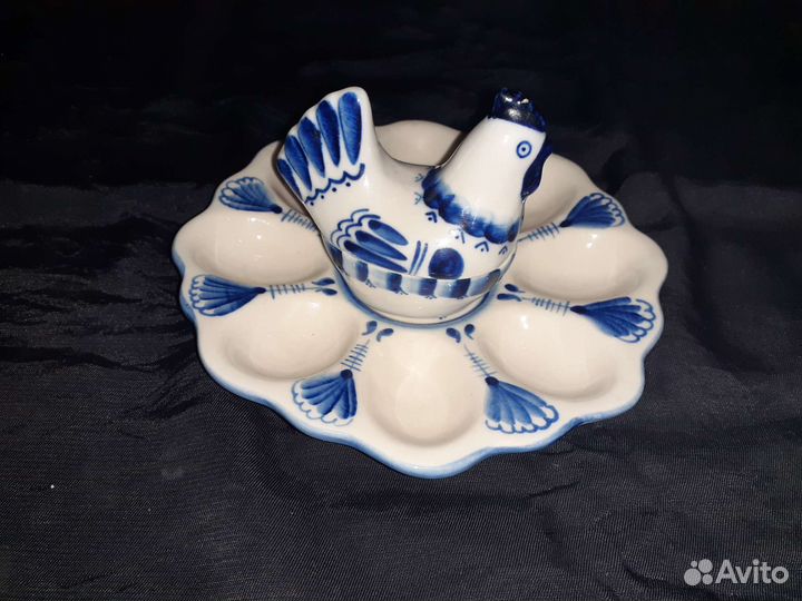 Фарфор, Гжель, посуда СССР, Пасхальный набор, яйца