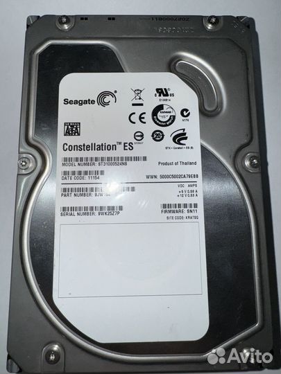Жесткий Seagate Constellation ES 1tb