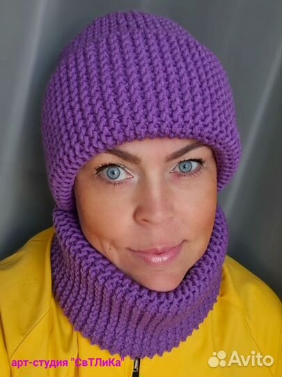 Комплект шапка и снуд женский