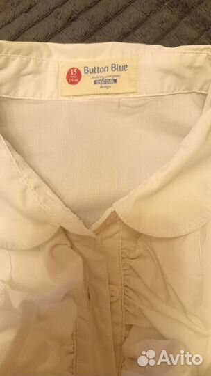 Блузка белая для девочки Button Blue рост 164-170