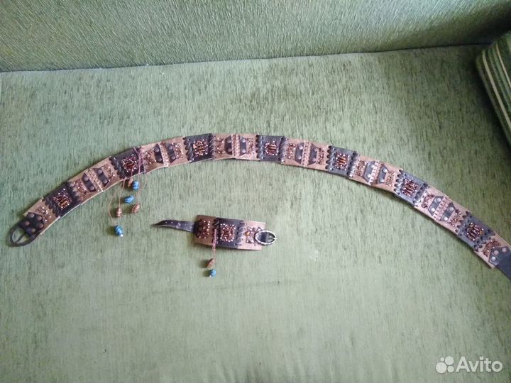 Кожаный пояс и браслет