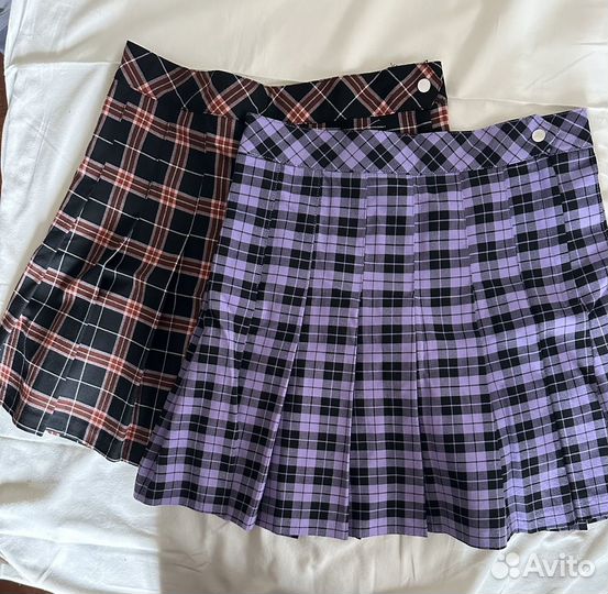 Клетчатые плиссерованные юбки h&m