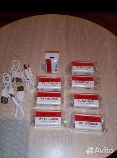 Аккумуляторные USB батарейки крона 9v