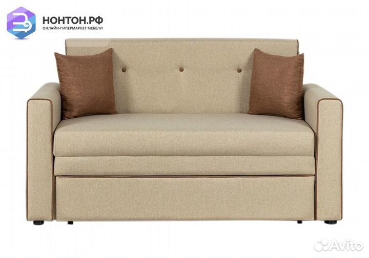Диван выкатной Найс бежевый / коричневый