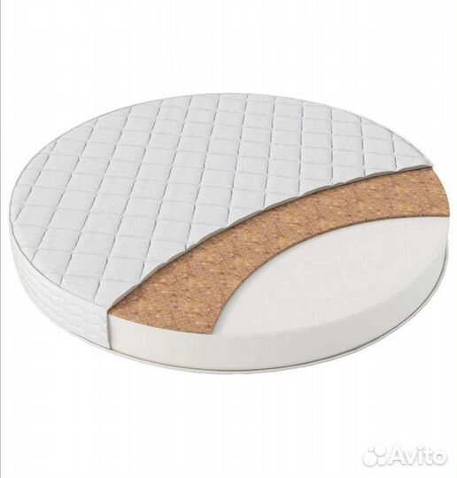 Матрас в круглую кроватку 75*75