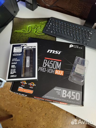 Новый комплект Ryzen 5 5500+MSI B450+16 GB DDR4
