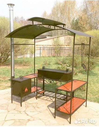Мангал с печью под казан