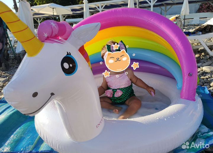 Надувной детский бассейн единорог