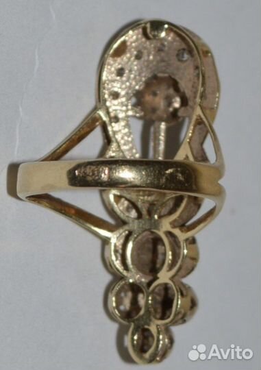 Золотое кольцо 583 пробы с брилиантами СССР