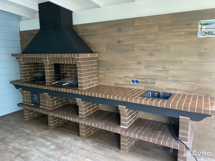 Печь барбекю с мангалом модель 730s