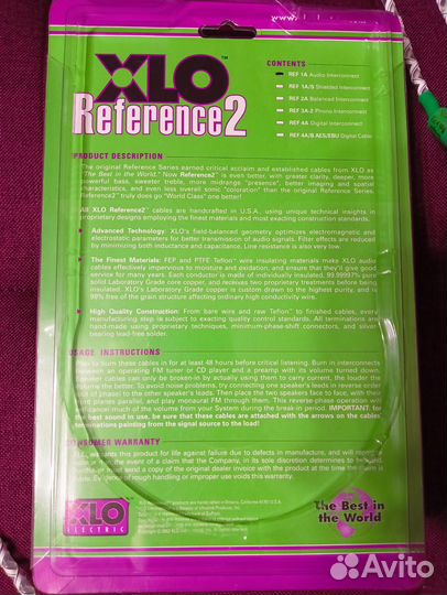 Межблочный Hi-Fi кабель XLO Reference 2 rca