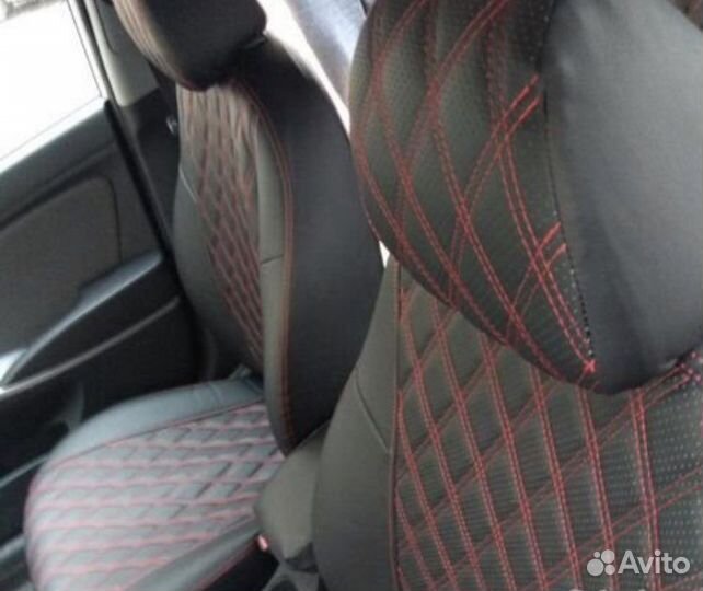 Чехлы на Kia Rio 3 (экокожа с перфорацией)