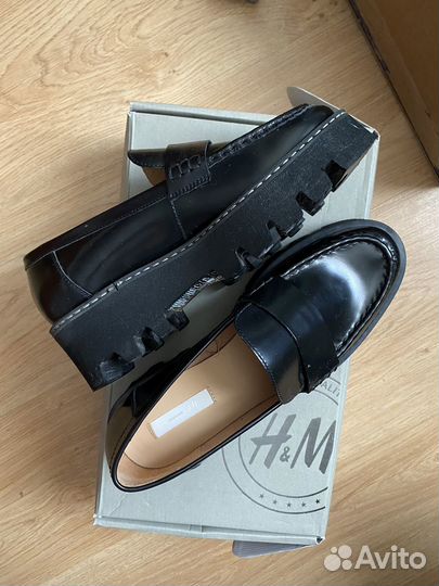 Лоферы h&m кожа размер 37