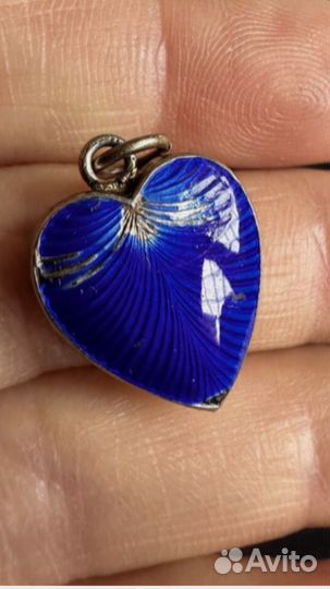 Антикварный кулон серебро эмаль