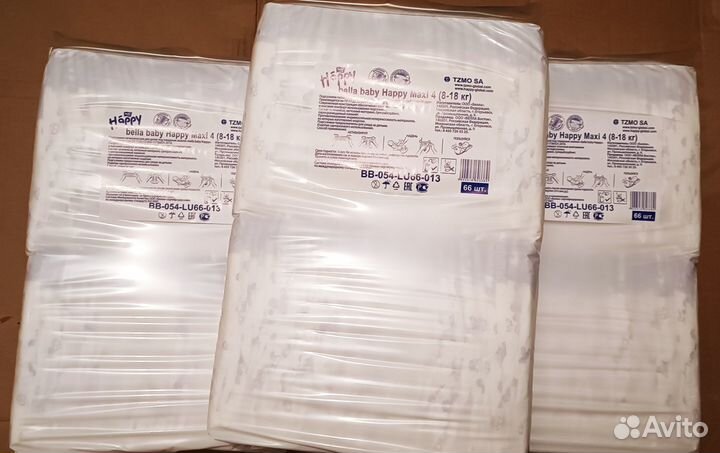 Подгузники для детей Happy Maxi, р-р 4, вес 8-18