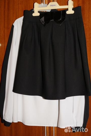 Новый костюм для школы-блузка+юбка рост 150-164 см