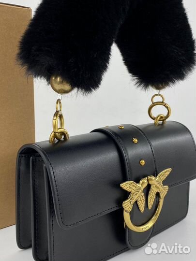 Сумка Pinko с меховой ручкой