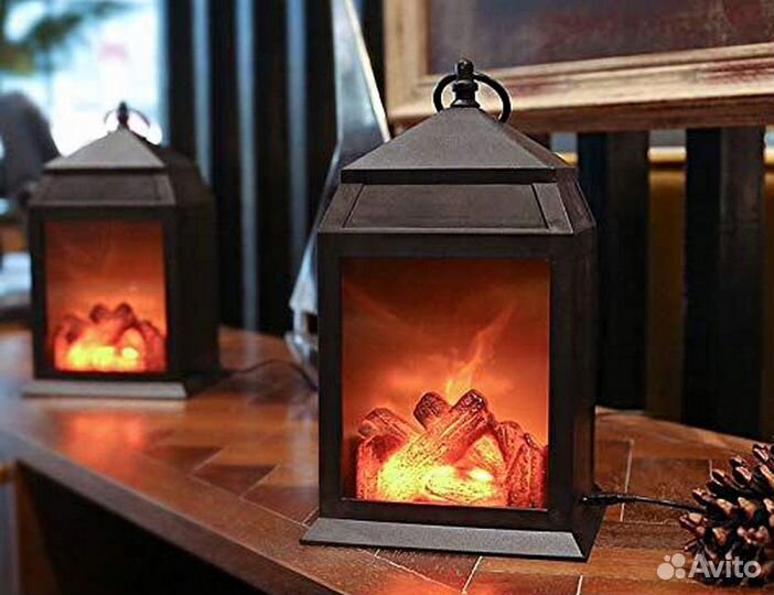 Фонарь-камин с эффектом пламени