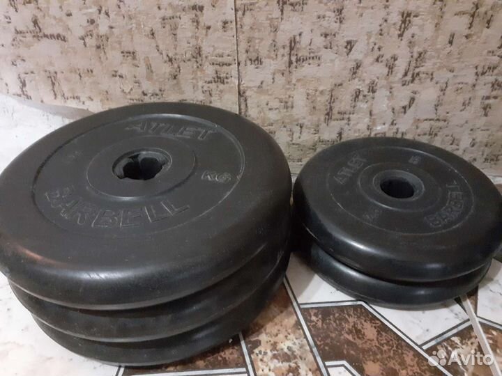 Блины Атлет барбелл (5 кг и 2,5э