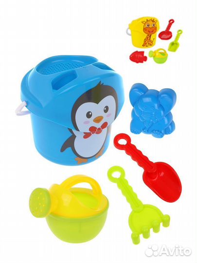 Набор в песочницу: ведро, лейка, лопатки, формочка