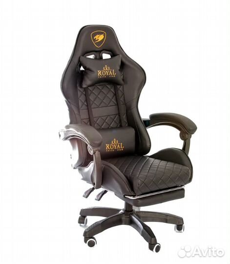 Игровое компьютерное кресло с подставкой для ног