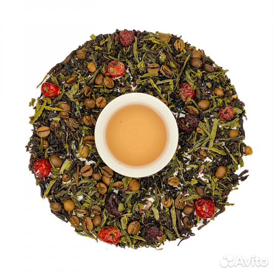 Чай зеленый и черный купаж Полночь в париже