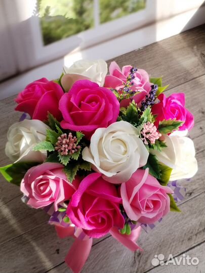 Букет из мыльных роз