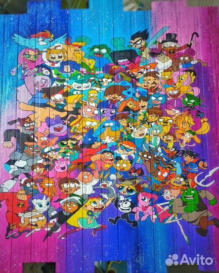 Картина на досках, ручная роспись