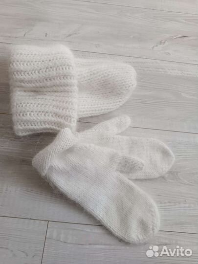 Шапка пух норки + варежки