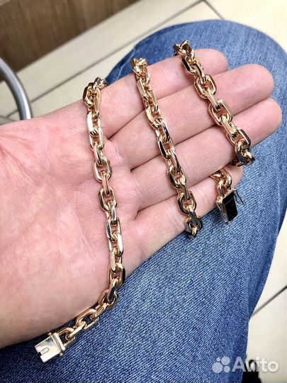 Золотая цепь якорная на заказ