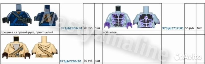 Lego торсы лего, тело, детали поштучно