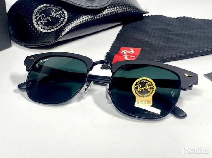 Очки Ray Ban Clubmaster черные матовые