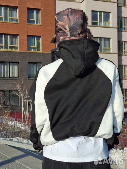 Черно-белая худи y2k Rick Owens/Balenciaga type