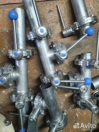 Краны пищевые молочные. Затвор дисковый нержавейка