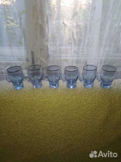 Набор стопочек.Синие стекло.ссср