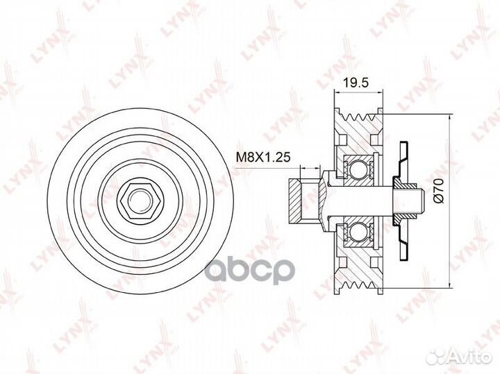 Ролик натяжной приводного ремня PB5034 lynxauto