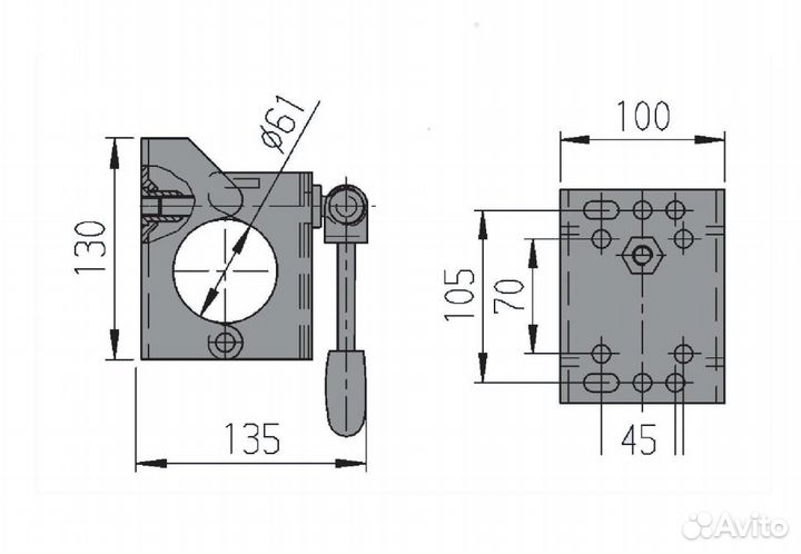 Устройство крепления опорного колеса (d60) AL-KO