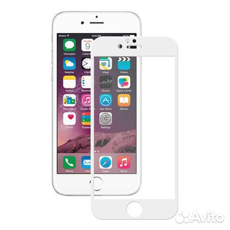 Защитное стекло для Apple iPhone 6 П/П 10D белое