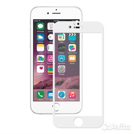 Защитное стекло для Apple iPhone 6 П/П 10D белое