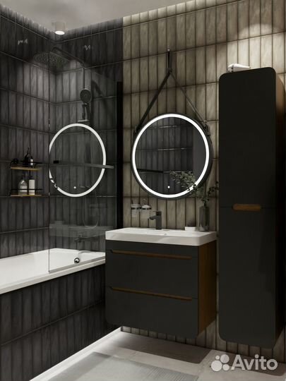 Плитка настенная Керамин Хейз 7 27.5x7.7 см 0.55 м² глянцевая цвет серый