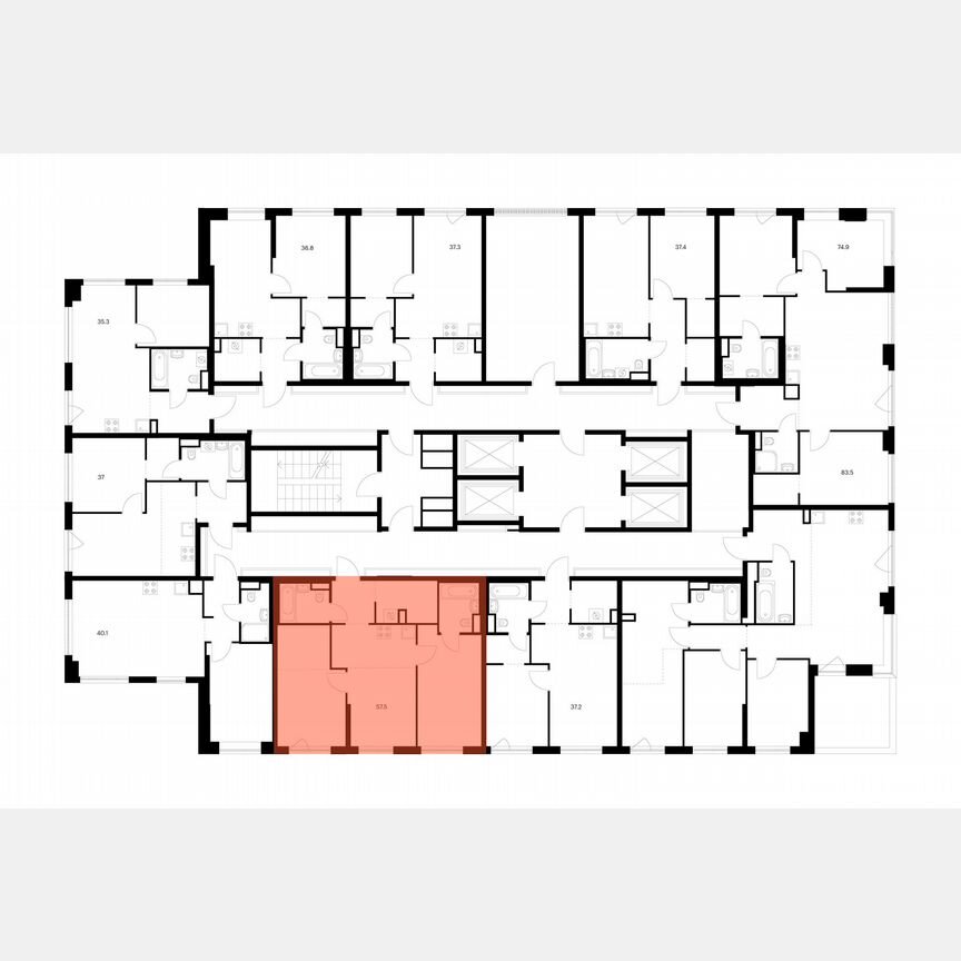 2-к. квартира, 57,5 м², 24/32 эт.