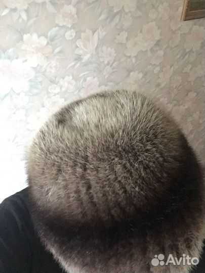 Шапка норковая вязаная женская