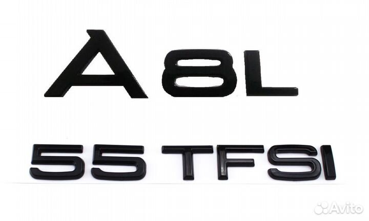 Комплект: шильдик Audi A8L + 55 tfsi черный