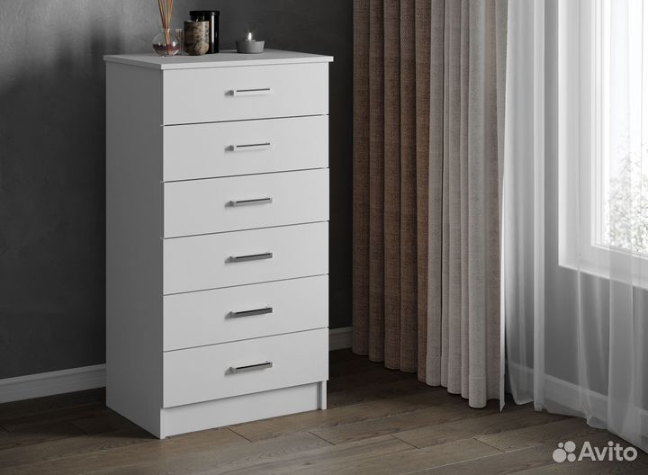 Комод высокий белый Катрин-4