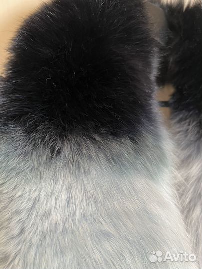 Меховой воротник песец Туманная дымка