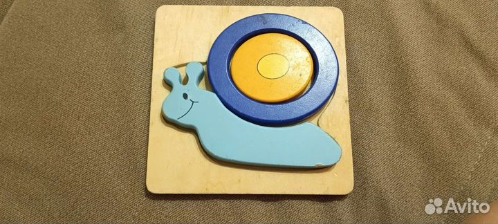 Деревянный пазл улитка