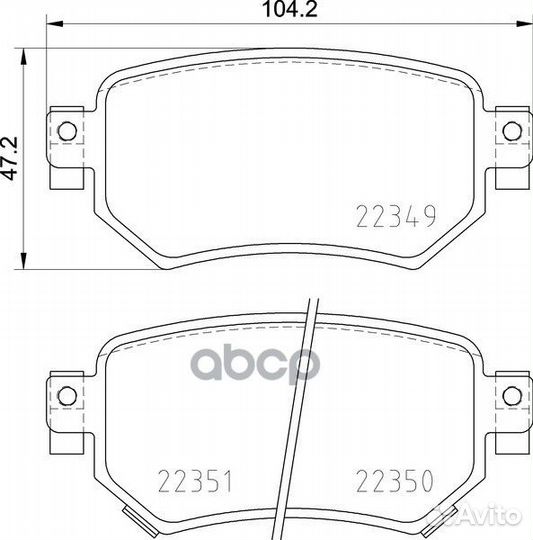 Колодки тормозные дисковые зад NP5054 nissh